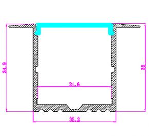 Встраиваемый алюминиевый профиль для светодиодных лент LD profile – 17, 29463