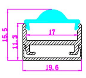 Алюминиевый профиль 20, нижняя часть 2м, 29532