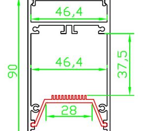Накладной алюминиевый профиль для светодиодных лент LD profile – 64, 36107