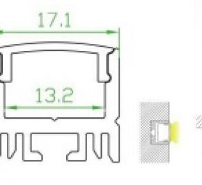 Накладной алюминиевый профиль для светодиодных лент LD profile – 43, 93979