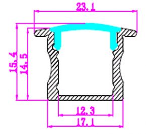 Встраиваемый алюминиевый профиль для светодиодных лент LD profile – 03, 29423