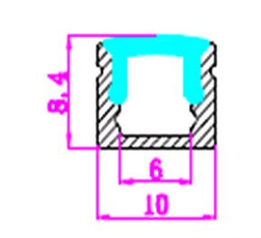 Накладной алюминиевый профиль для светодиодных лент LD profile – 02S, 29420