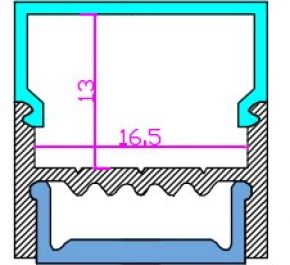 Накладной алюминиевый профиль для светодиодных лент LD profile – 35, 31023