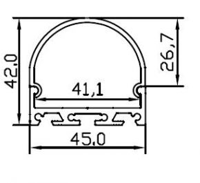 Подвесной алюминиевый профиль для светодиодных лент LD profile – 66, 36109