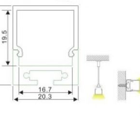 Накладной алюминиевый профиль для светодиодных лент LD profile – 28, 93981